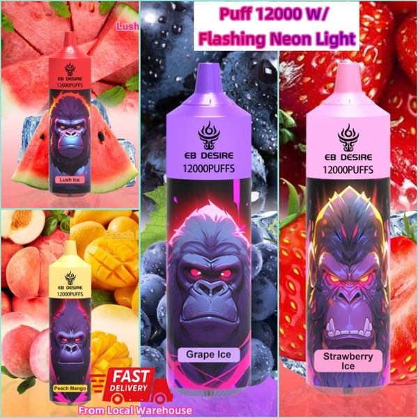 EB DESIRE 12k 15k 20k puff 12000 15000 20000 9k pro puffs vapes armazém local da UE 25ml luz LED 600mAh bateria randm vape tornado 9000 geek vaper bar vapers perdidos mary