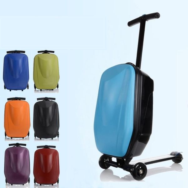 Valigie 20 pollici Carry On Scooter Trolley Valigia Skateboard Ruote per bagagli219p