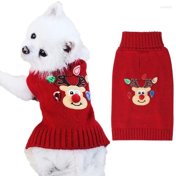 Abbigliamento per cani S-2xl Abbigliamento per cani di piccola taglia media Costume da compagnia Maglione caldo invernale Natale Simpatico cartone animato Renna Cucciolo Gattini Cappotto