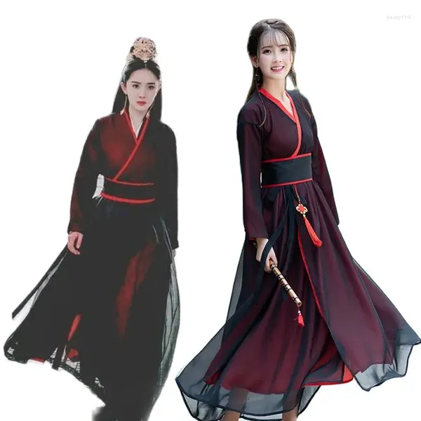 Bühnenbekleidung chinesische Hanfu Frauen langer Robe TV Performance Kleid Kaiserin Schwertladie weibliche alte Kostüm -Drama Fairy Cosplay