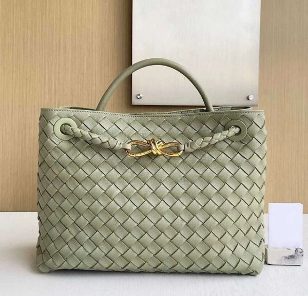 2024 B Family 8-line Buckle Andiamo Bag Original Leather New Woven Womens Portable Single Shoulder Crossbody Official Document Tote Designer Bags 01