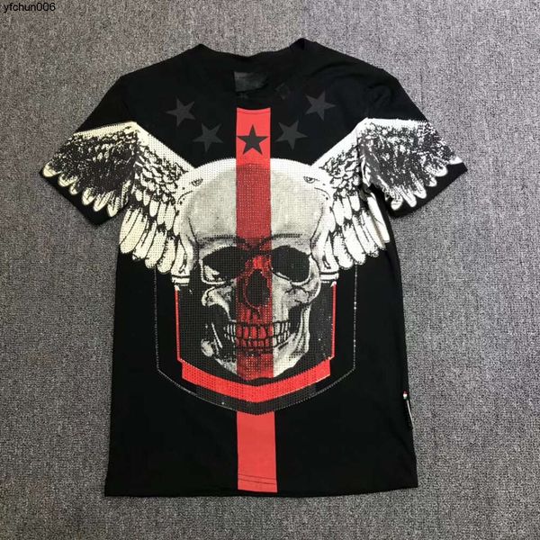 21fw Männer Frauen Designer T-shirts Luxus Weiß Off Phillip Plain Hemd Hoodies Mäntel Frühling Kurzarm Schädel Diamant Tops Taschen 16 {Kategorie}