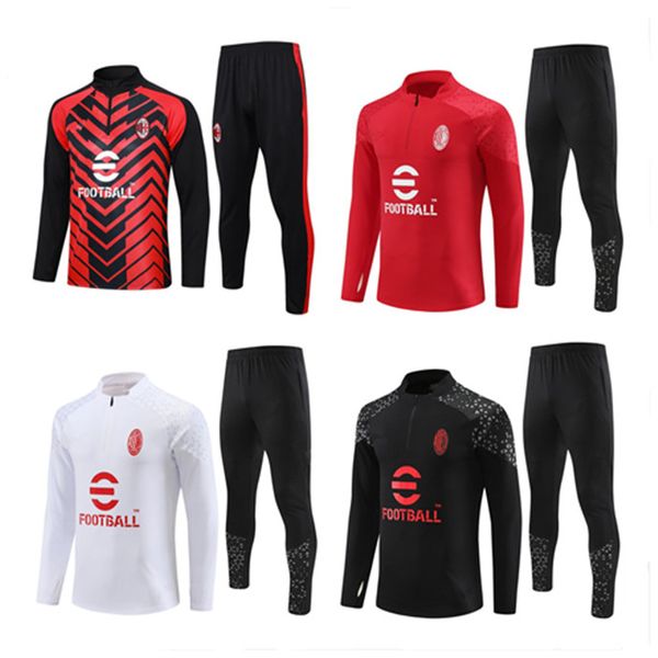 2023 2024 AC Milans Training Suit IBRAHIMOVIC Soccer Milano Survetement 23/24 Maillot Men and Kidsde Foot Milans Football Tracksuit Survetement uniformes