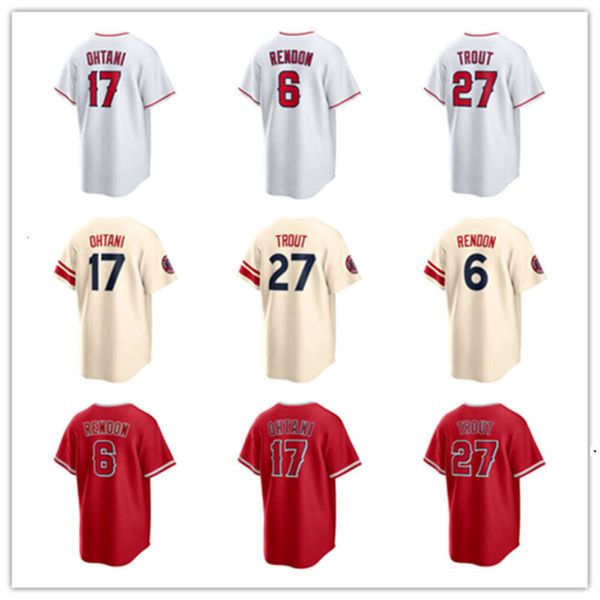 Özel Jersey Los Angeles Erkek Melekler 27 Mike Alabalık 17 Shohei Ohtani 34 Noah Syndergaard 6 Anthony Rendon 53 Estevez 65 Quijada 51 Barria Beyzbol Formaları