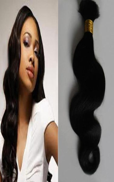 Malaio onda do corpo cabelo humano trança 100g cabelo preto natural 1 peça sem trama cabelo humano em massa para trança9441931