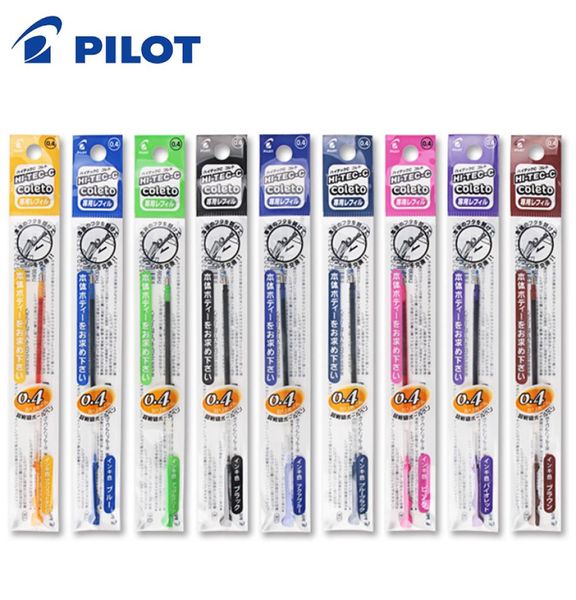 6pcslot Pilot HiTecC Coleto LHKRF10C4 Gel Multi Pen Refil 04 mm BlackBlueRed 15 cores disponíveis 2012025978990