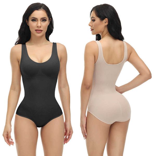 Modelador de barriga de cintura Modelador de peça única que comprime o abdômen, reúne e levanta as nádegas, modelando a roupa íntima feminina pós-parto, cintura elástica, belo corpo