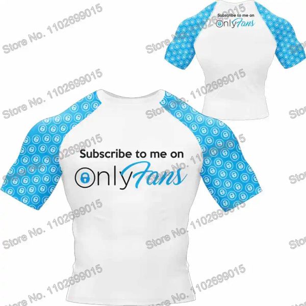 Polo Onlyfans Abbigliamento da surf BJJ MMA Uomo Rash Guard Manica corta Protezione UV Costumi da bagno subacquei Estate UPF 50+ Calzamaglia da spiaggia Donna