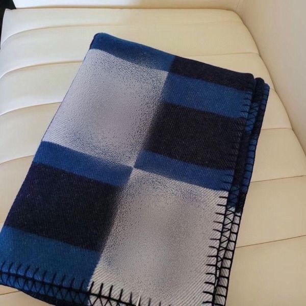 Cobertor de luxo top designer padrão clássico cobertores quentes xale cashmere lã combinando listrado 6 cores disponíveis 170-135cm 244m