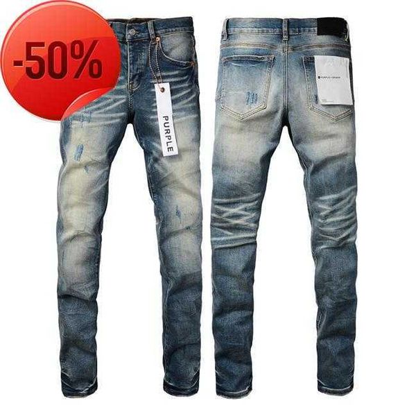 Designer-Jeans für Herrenhosen, lila Jeans, lila Jeans, Herrenjeans-Trends, Distressed, schwarz, zerrissen, Biker, Slim-Fit, Motorrad, gestapelte Männer, Baggy Hole, Größe 28–40, PL PE