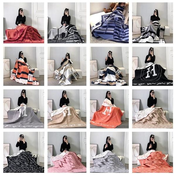 16 designs carta cobertor de caxemira de lã 135x170cm cachecol xale grosso lã macia quente xadrez sofá cama decoração ar condicionado po2680