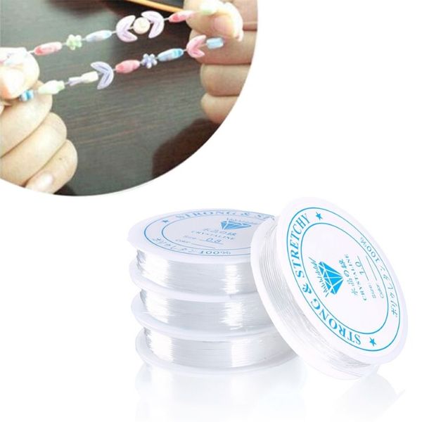 Transparente dehnbare elastische Schmuckkabelkristalllinie Perlenkabelschnurschnur -Faden -DIY -handgefertigtes Armbandnecklace Acces236J