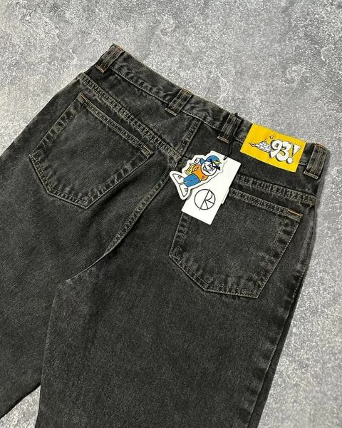 High street hiphop estetico motivo geometrico stampato jeans da uomo y2k larghi versatili casual semplici comodi pantaloni larghi a gamba larga 240227