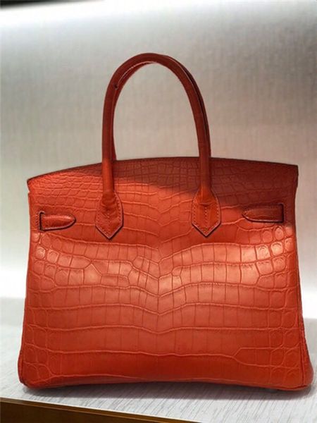 Designer -Tasche 25 cm Matt Crocodile Skin Totes Luxur Geldbörse Voll handgefertigt