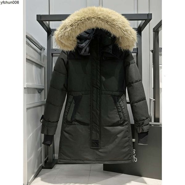 Designer di alta qualità da donna di media lunghezza versione canadese piumino da donna Parka invernale spesso caldo cappotti d'oca antivento streetwear S1653
