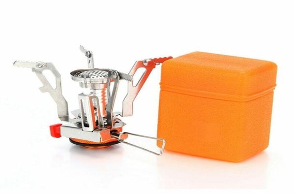 Mini fogão a gás ao ar livre portátil dobrável equipamento de caminhada fogão de piquenique de viagem 3000W Lgniter ultraleve queimadores de acampamento EDC Tool4339946