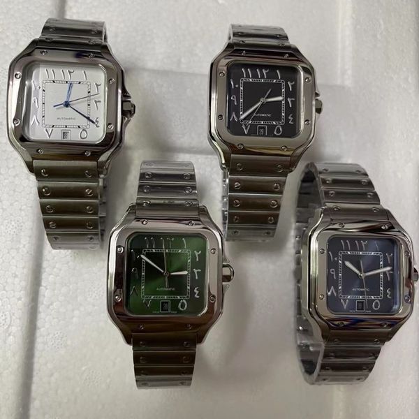 Novos relógios relógio de luxo quadrado homem 40mm geneva genuíno movimento mecânico clássico masculino relógio de pulso ca01-2291e