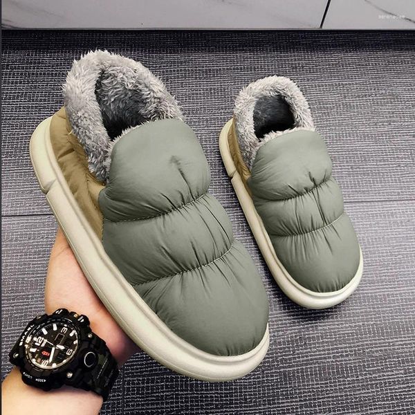 Stivali invernali da uomo scarpe slip on impermeabili da neve da donna caldi peluche alla caviglia casual più cotone sport all'aria aperta