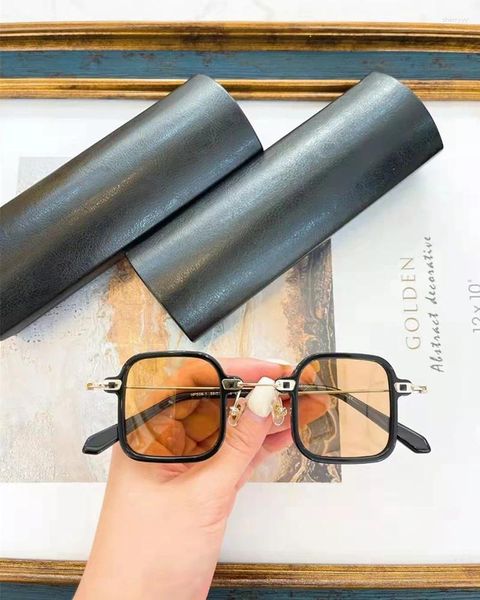 Montature per occhiali da sole Design del marchio Occhiali in titanio Montatura Uomo Donna Occhiali da vista quadrati retrò Miopia Occhiali ottici Oculos De Grau