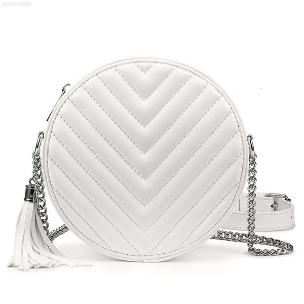 Lovevook 2024 bolsa carteiro redonda de couro sintético acolchoada bolsa de ombro com borla casual bolsa crossbody para mulheres