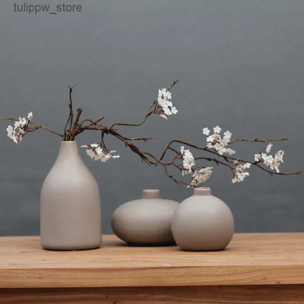 Vasen Kreative Chinesische Schwarz Weiß Keramik Vase Dekor Handwerk Tischplatte Blumentopf Hochzeiten Wohnzimmer Dekoration L240309