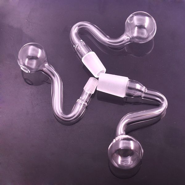 Tubos de queimador de óleo de vidro pirex transparente de tamanho grande 10mm 14mm 18mm Masculino Feminino Colher Clara Tubo de mão Acessórios para fumar Dab Rig Oil Burner Bong