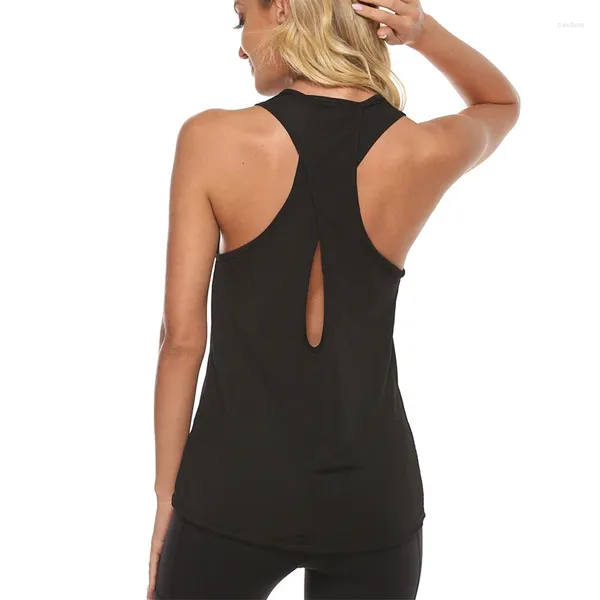 Camisas ativas sem mangas top activewear nu-sentir atlético yoga colete s aberto volta regatas estiramento sexy blusa esporte fitness