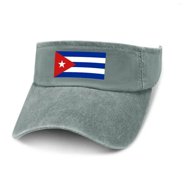 Berretti Cuba Flag Visiera parasole Che perde Cappelli da cowboy Uomo Donna Havana Personalizza Berretto Sport Baseball Tennis Golf Caps Cappello vuoto aperto