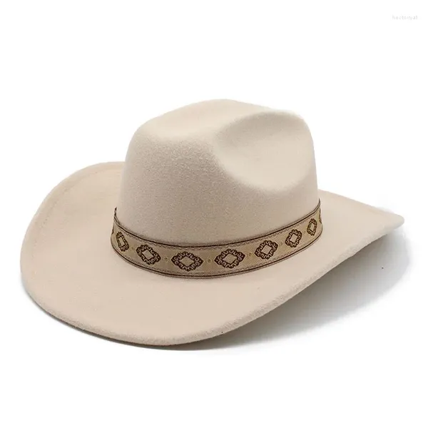 Berretti Berretto da uomo Cappello da cowgirl Accessori da cowboy Gentiluomo Donna di lusso Jazz Cappelli Panama Vintage britannico Top