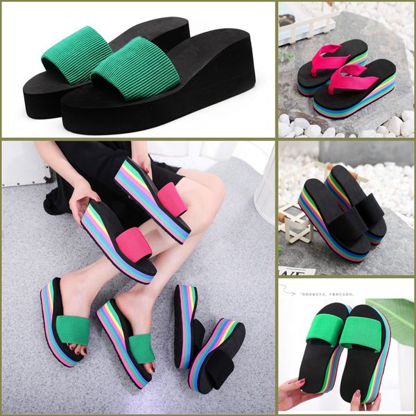 GAI Sandali da donna Ciabatte da donna di alta qualità Vitello in cristallo Scarpe casual Piattaforma trapuntata Pantofola da spiaggia estiva Prezzo basso eur 35-43