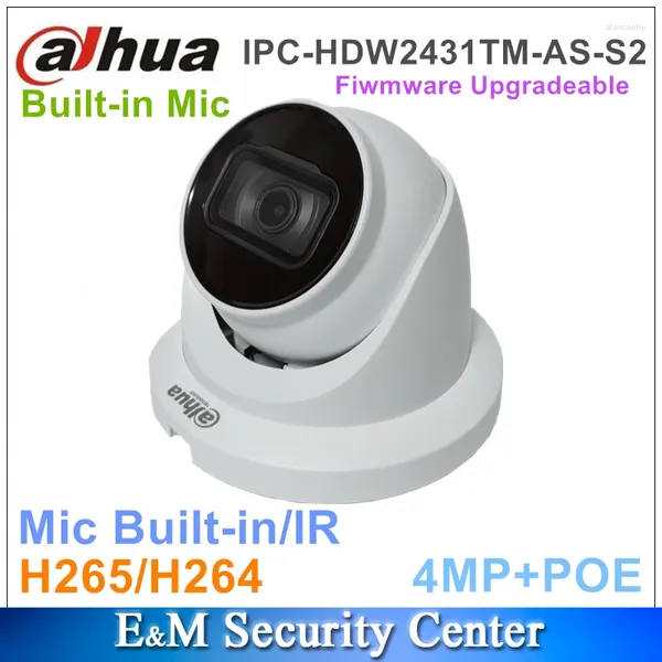 Telecamera di rete originale Dahua English IPC-HDW2431TM-AS-S2 IP POE con copertura in metallo 4MP Lite IR a focale fissa per bulbo oculare