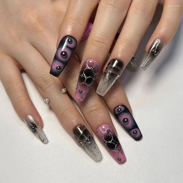 Falsas unhas longas bailarina moda borboleta chinês dragão imprensa em destacável cobertura completa falsa mulheres meninas