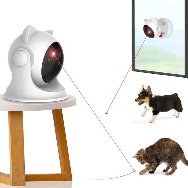 Giocattoli laser automatici per gatti Robot interattivo intelligente Cucciolo di cane Gattino Giocattolo elettrico Teaser Ricaricabile Giocattolo laser per gatti Forniture per animali domestici 240226
