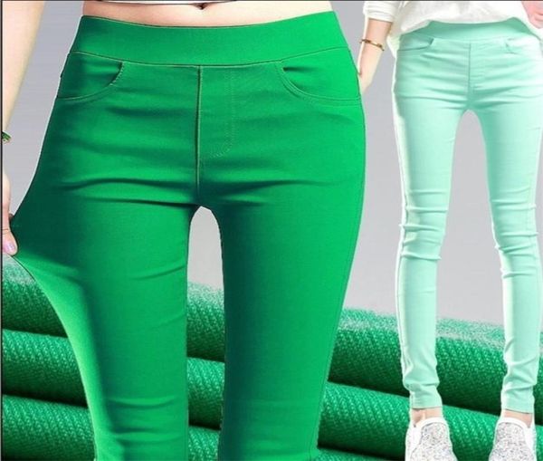 Pantaloni leggings elasticizzati da donna color caramella Pantaloni da donna a vita alta Leggins skinny Mujer Femme Nero Verde Rosa Bianco Grigio Viola Legging Y4091969