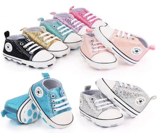 Детские первопроходцы для мальчиков и девочек, однотонные кроссовки со звездами, хлопковая мягкая противоскользящая подошва, повседневная парусиновая обувь для кроватки для новорожденных, 4048676