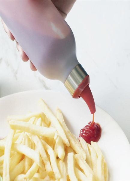 Jam squeeze garrafa de plástico garrafas de condimento dispensador para salada mostarda vinagre óleo ketchup molhos acessórios de cozinha jk20014394319