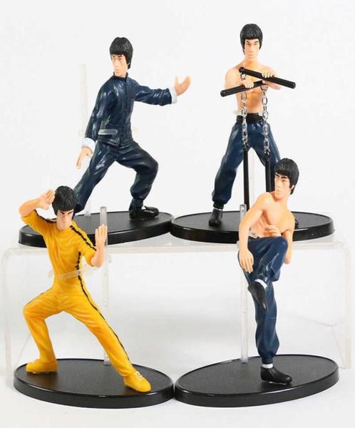 4pcsset Kung Fu Master Bruce Lee PVC Figura Coleção Brinquedos Presente H08182506163