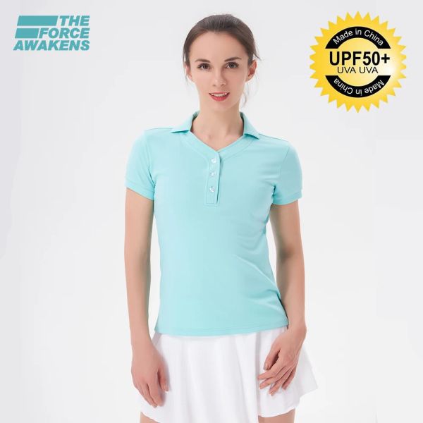 Polos Neue Sommer Golf Tragen Kurzarm Golf Shirts Frauen Kleidung Mode Baseball Kragen UV Schutz Baseball Stil T-shirt 2023