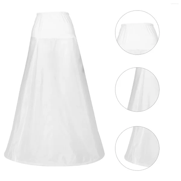 Saias Uma linha saia feminina vestidos formais casamento anáguas até o chão underskirt espartilho poliéster tafetá vestido noiva crinoline