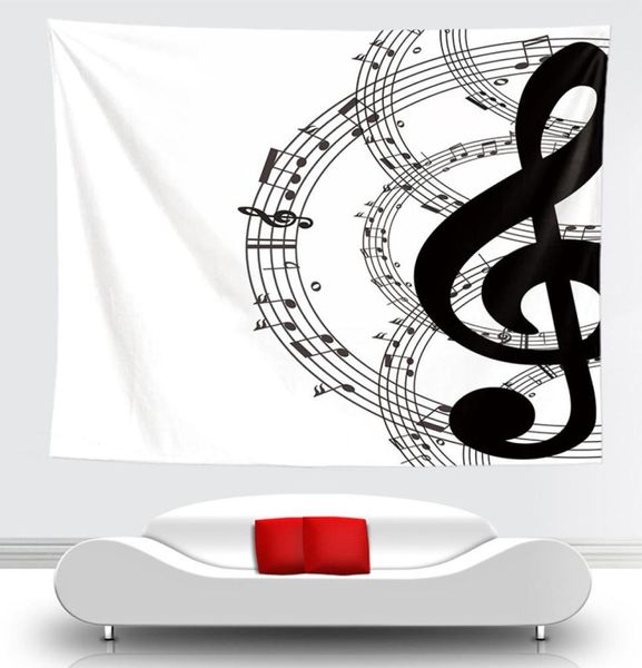 Novidade Art Musica Note Padrão Tapeçaria Pendurada Cobertores de Parede Leve Tecido de Poliéster Decoração de Parede Casa Para Amante de Música 210313889060
