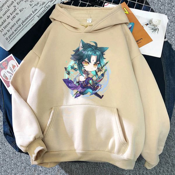 Felpe Genshin Impact Xiao Primavera e autunno Abbigliamento donna Felpe Manga Abbigliamento Kawaii Felpa con cappuccio grafica Harajuku Sudaderas unisex