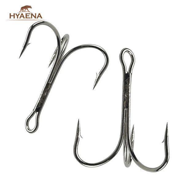 Hyaena 50 pezzi 3551 amo triplo accessori per la pesca OShughnessy ad alto contenuto di carbonio Big Game Triple Tackle Hooks 40 60 70 80 100 240226