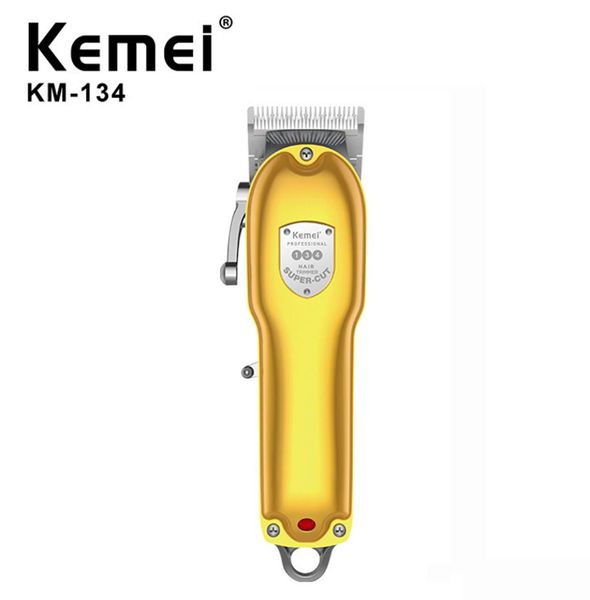 Kemei Barbearia Barbeador Recarregável Cuter Cliper Homem Lâmina Ajustável Máquina de Corte de Cabelo Máquina Clipper KM-134 Trimer7368480