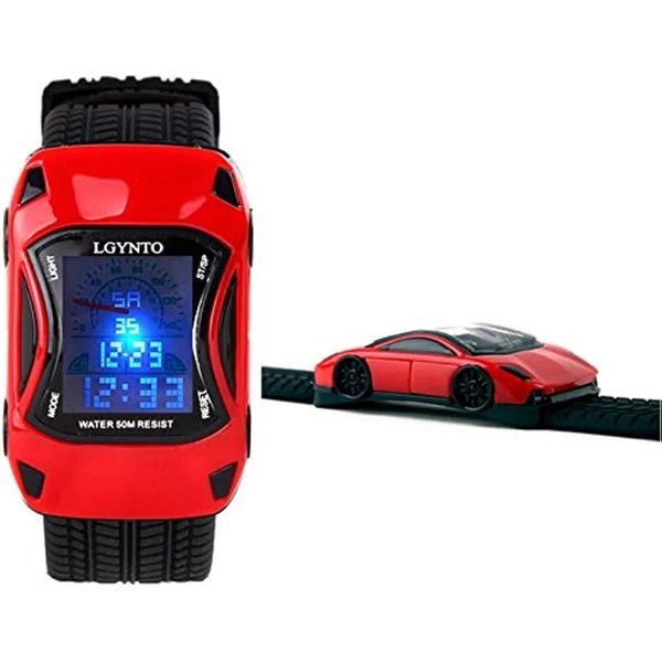 Orologi per bambini Ragazzi Orologi da polso digitali sportivi impermeabili a LED 7 colori lampeggianti a forma di auto da polso per bambini di età 310 240226