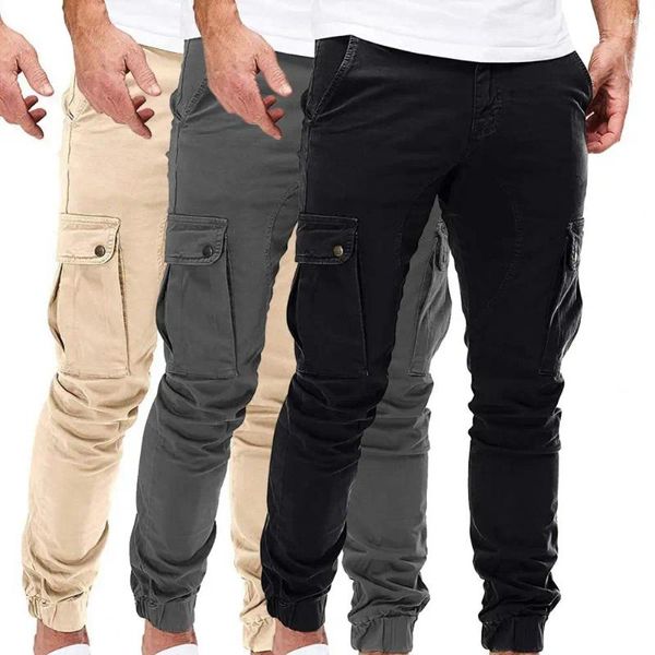 Pantaloni da uomo Pantaloni eleganti autunnali Streetwear Traspiranti a vita media Cargo da uomo skin-friendly per la casa