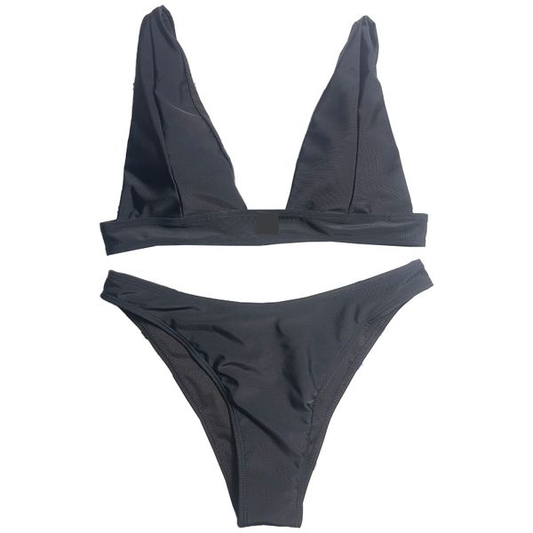 Sexy Triangel-Bikini für Damen, einfacher einteiliger Badeanzug, rückenfreie Unterwäsche, Slips, Badeanzug, Sommer-Strand-Badebekleidung