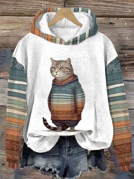 Sweatshirts Kawaii Damen Pullover 2024 Herbst Neu Niedlich Tier Damen Hoodie Mode Lässig Pullover Kleidung Lustiges Muster Sweatershirt Top