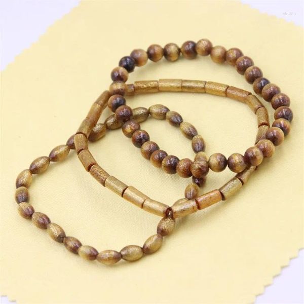 Link pulseiras diy na moda natural dourado coral cilindro cilíndrico bola corda elástica jóias para mulheres artesanais presentes de festa acessórios