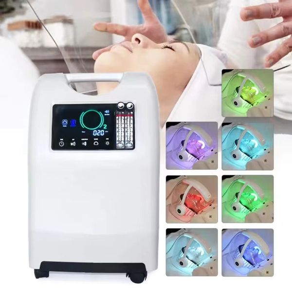 Vendita calda negli Stati Uniti Macchina per il viso o2toderm con cupola per terapia a LED 3 in 1 con spruzzatore di ossigeno e acqua per uso estetista