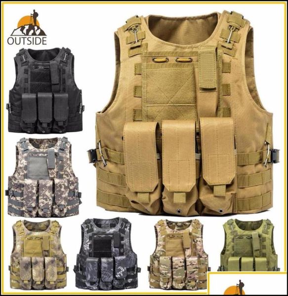 Gilet tattici Abbigliamento Gear Usmc Airsoft Vest Molle Combat Assat Plate Carrier 7 Colori Cs Caccia all'aperto Drop Delivery 2021 Ij66121501